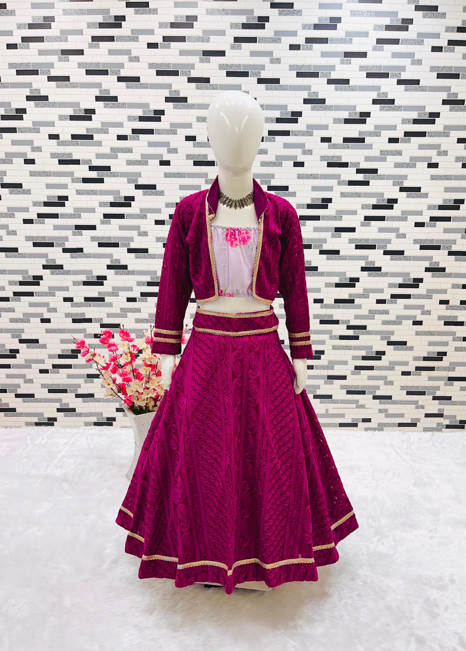 OC 161 Embroidery Georgette Kids Lehenga Choli Girls Wear Manufacturers